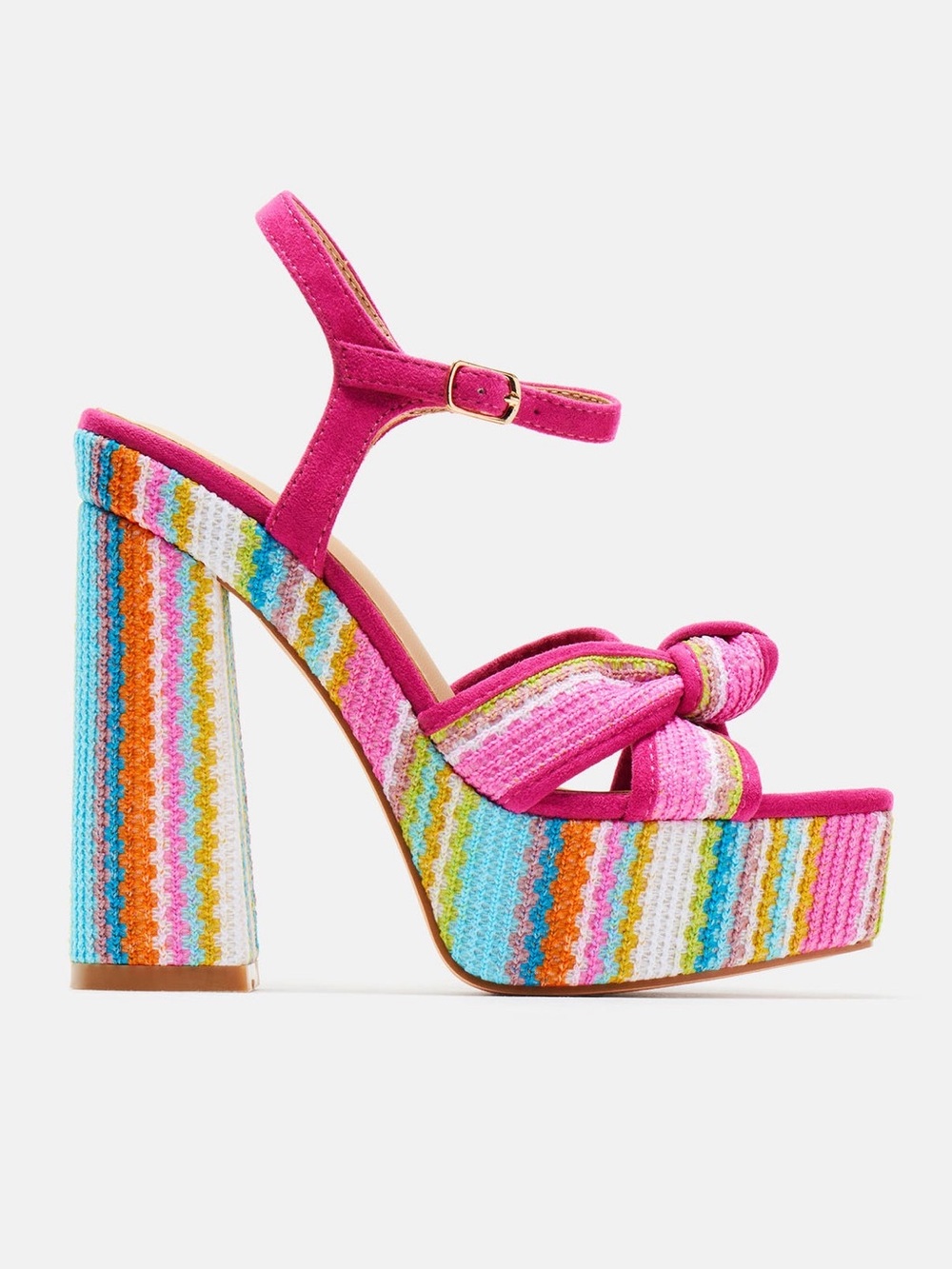 Multicolor Striped Platform Sandal